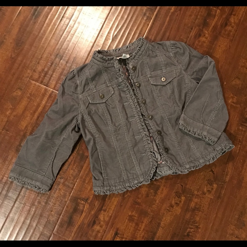 Loft corduroy ruffle jacket.